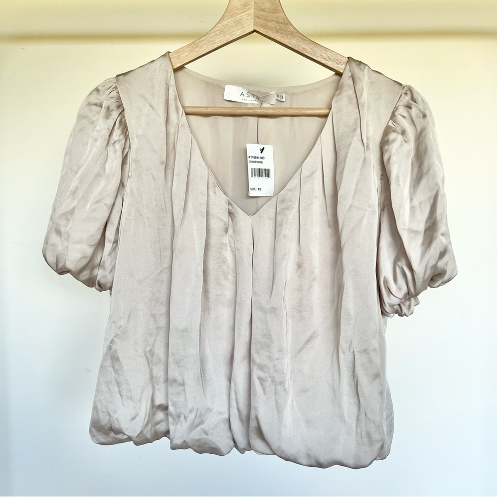 ASTR The Label bubble hem satin top